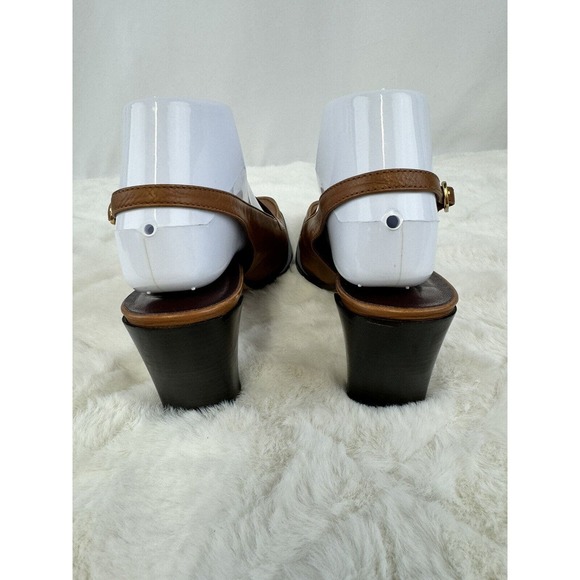 Etienne Aigner "Ellie" All Leather Slingback 3" Heel in Brown Size 7.5M - Picture 4 of 11